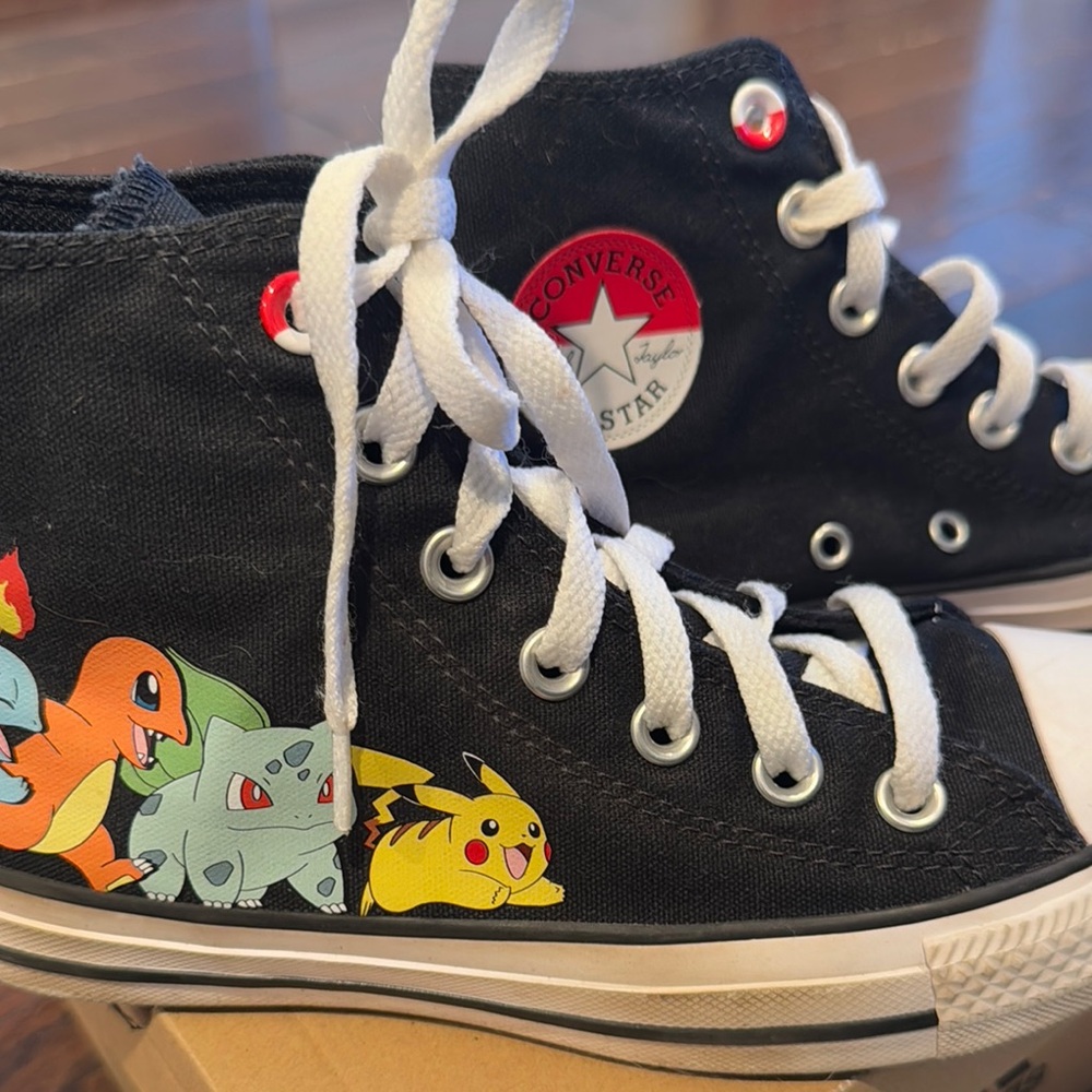 Converse Chuck Taylor All Star Black High-Top Sneakers with Pokémon Design